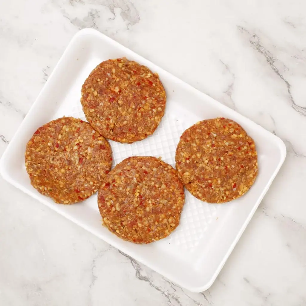 Uncooked Beef Burger